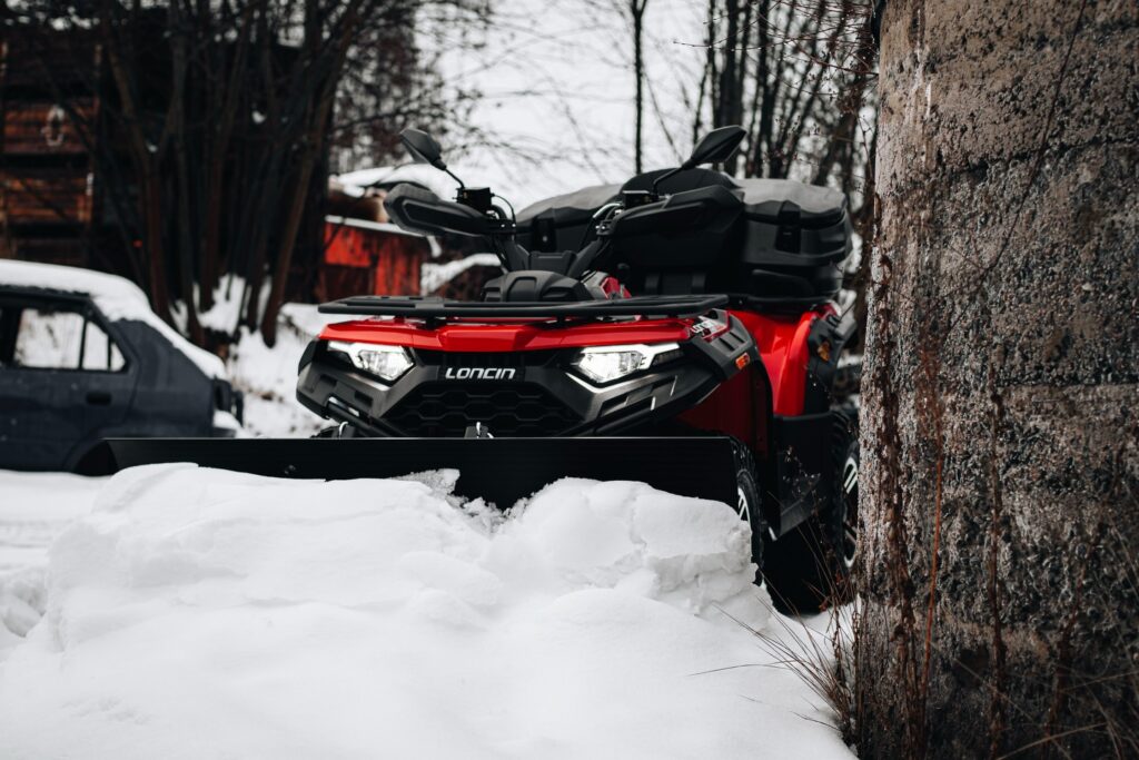 LONCIN XWolf 550: A Powerful Tool for Efficiently Clearing Snow 3 ATV snow plow clearing driveway efficiently