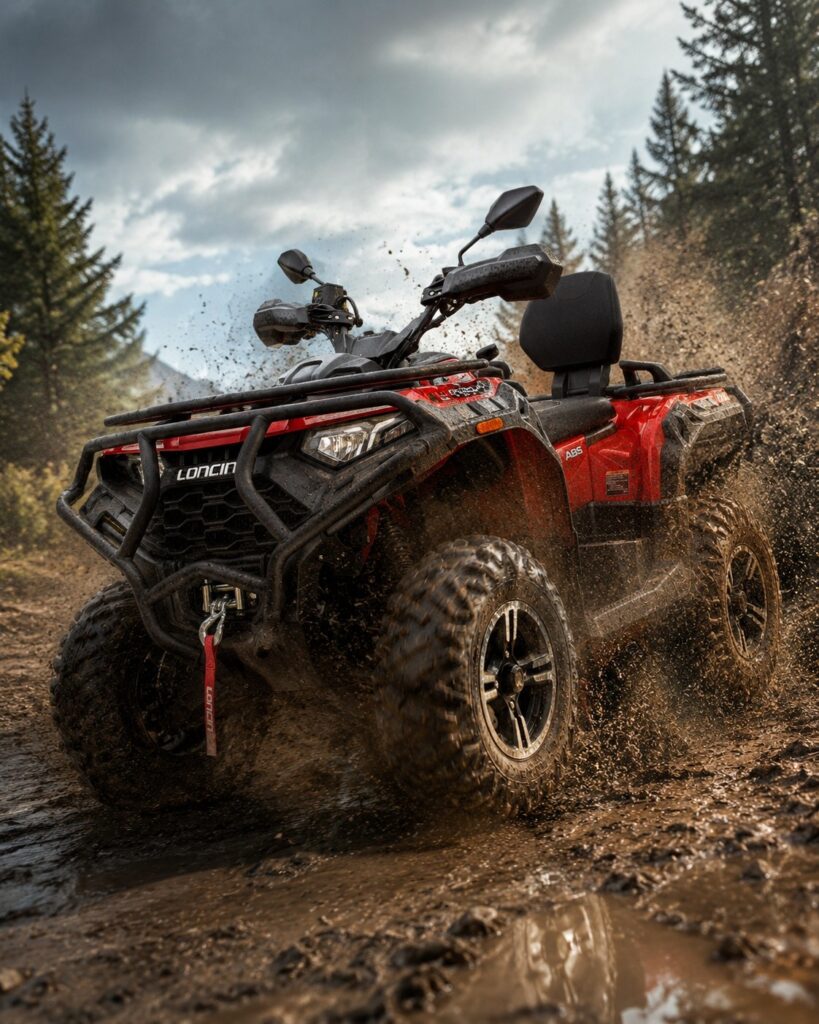 The Double Life of LONCIN XWolf550L: Workhorse by Day, Adventure Machine by Weekend 1 LONCIN XWolf550L off-roading in mud