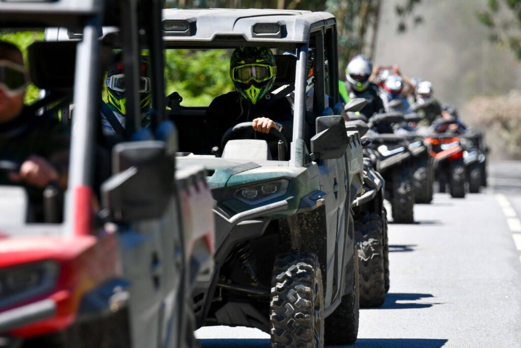 LONCIN XWolf Conquers Portugal with an 80 km Off-Road Adventure 4 LONCIN XWolf and UWolf convoy driving through Portuguese countryside roads