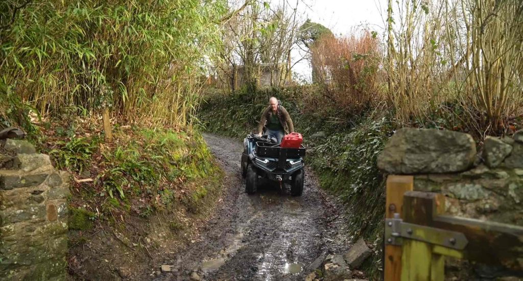 How Reliable Is the LONCIN XWOLF700L After 6 Months of Farm Use? 1 LONCIN XWOLF700L 4WD quad bike navigating through mud and difficult off-road terrain